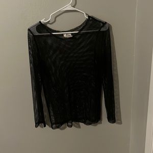 Sheer medium black fishnet shirt
